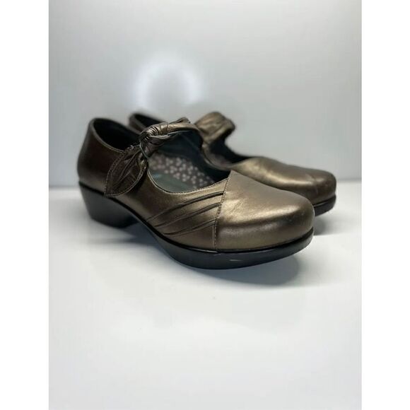 Dansko Ainsley Bronze Brown Leather Mary Jane Comfort Clogs Size 41 - 2409060200 - Picture 1 of 12